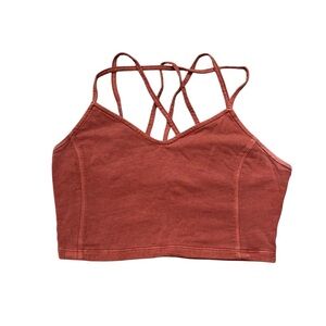 AEO Cotton Stretch Rust Strappy Bralette Cami V-neckline Tank Top M